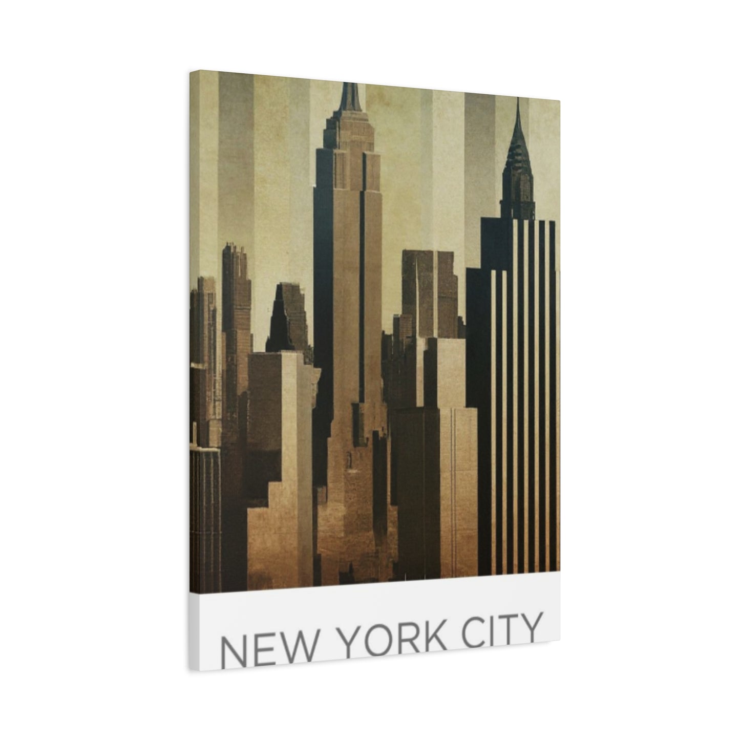 Sepia Tone City Skyline NYC Skyline Wall Art & Canvas Prints