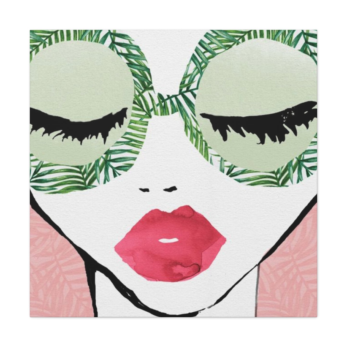 Pink Lips Model Painting Wall Art & Canvas Prints