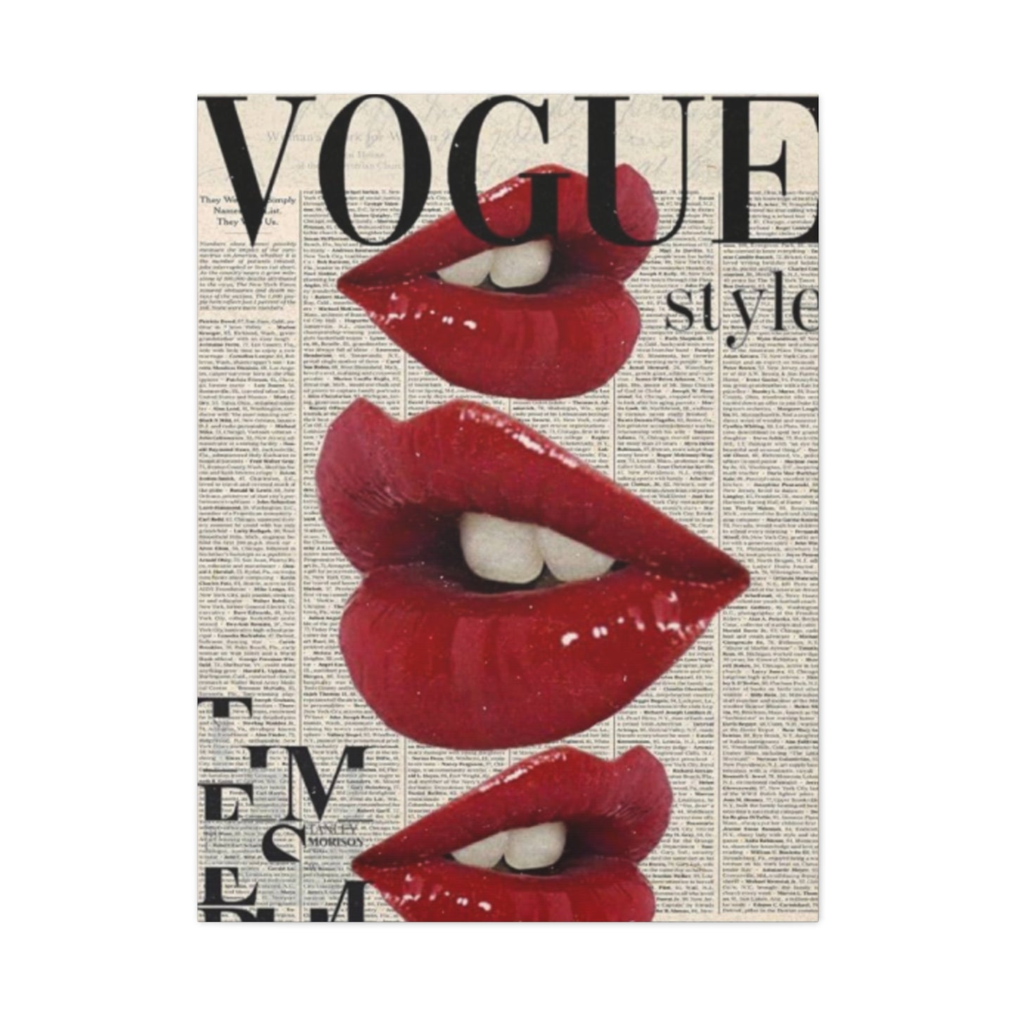 Vogue Lips Modernism Wall Art & Canvas Prints