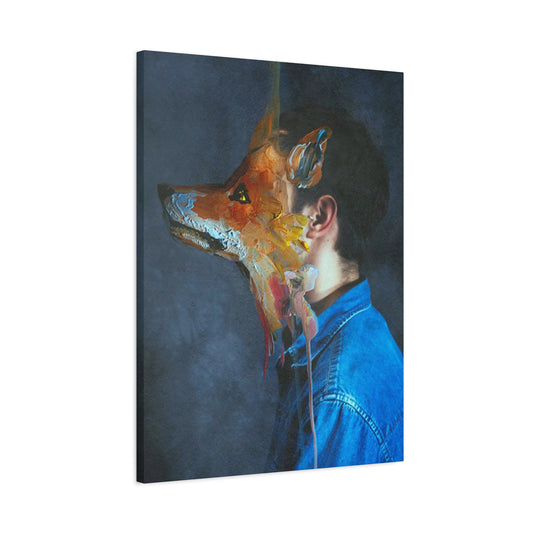 Man And Dog Painting Mixed Media Wall Art & Canvas Prints