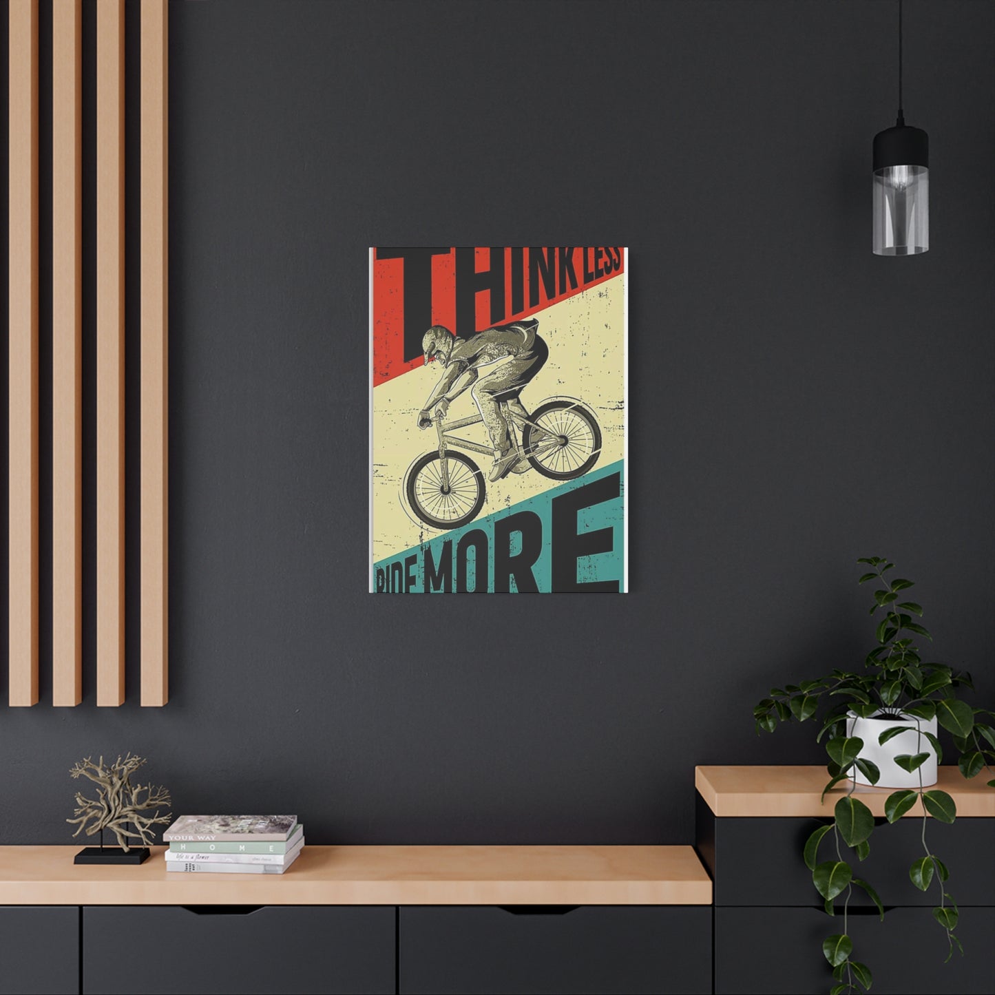 Think Less Ride More Poster Motorcycle Wall Art & Canvas Prints