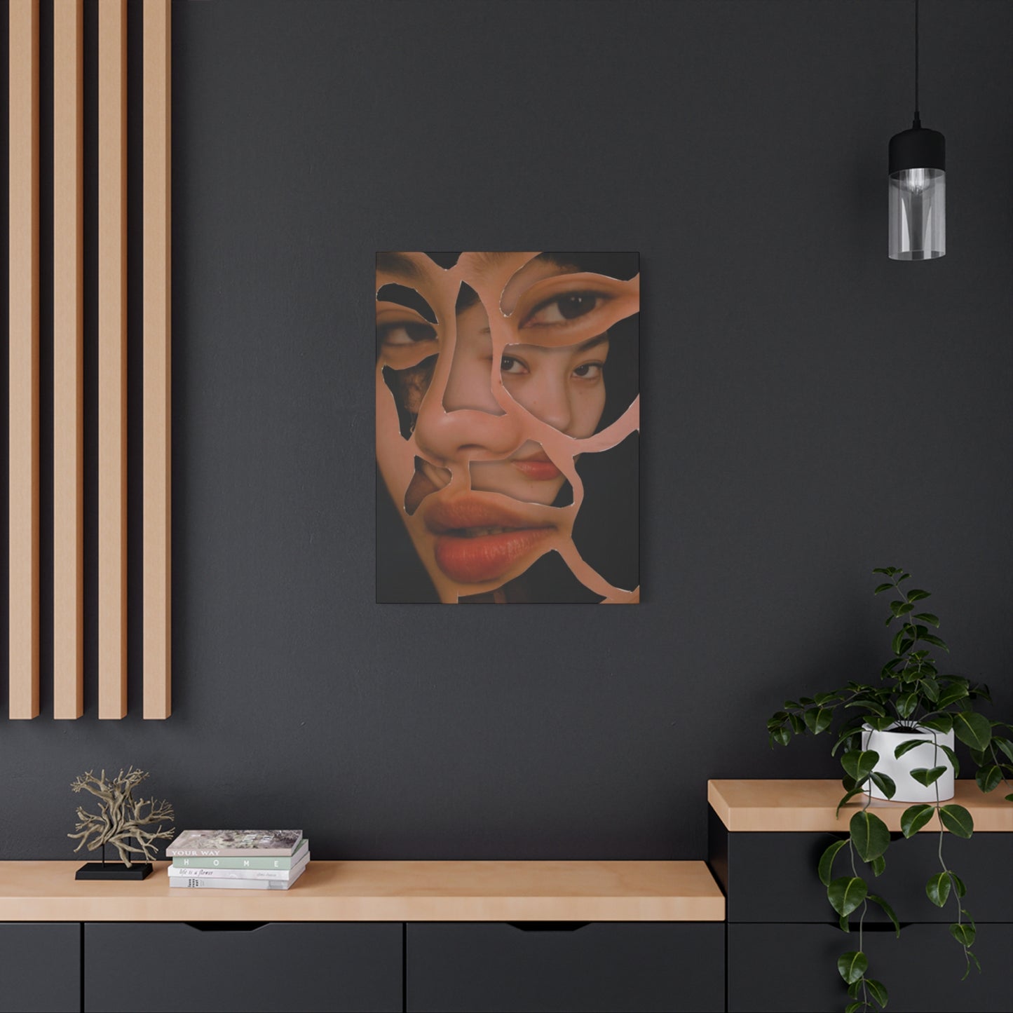 Face In A Face Painting Mixed Media Wall Art & Canvas Prints