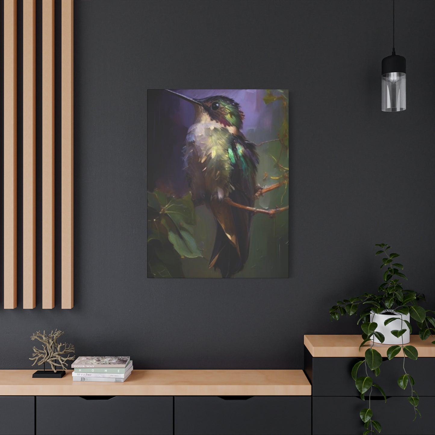 Humming Bird Closeup Painting Wall Art & Canvas Prints