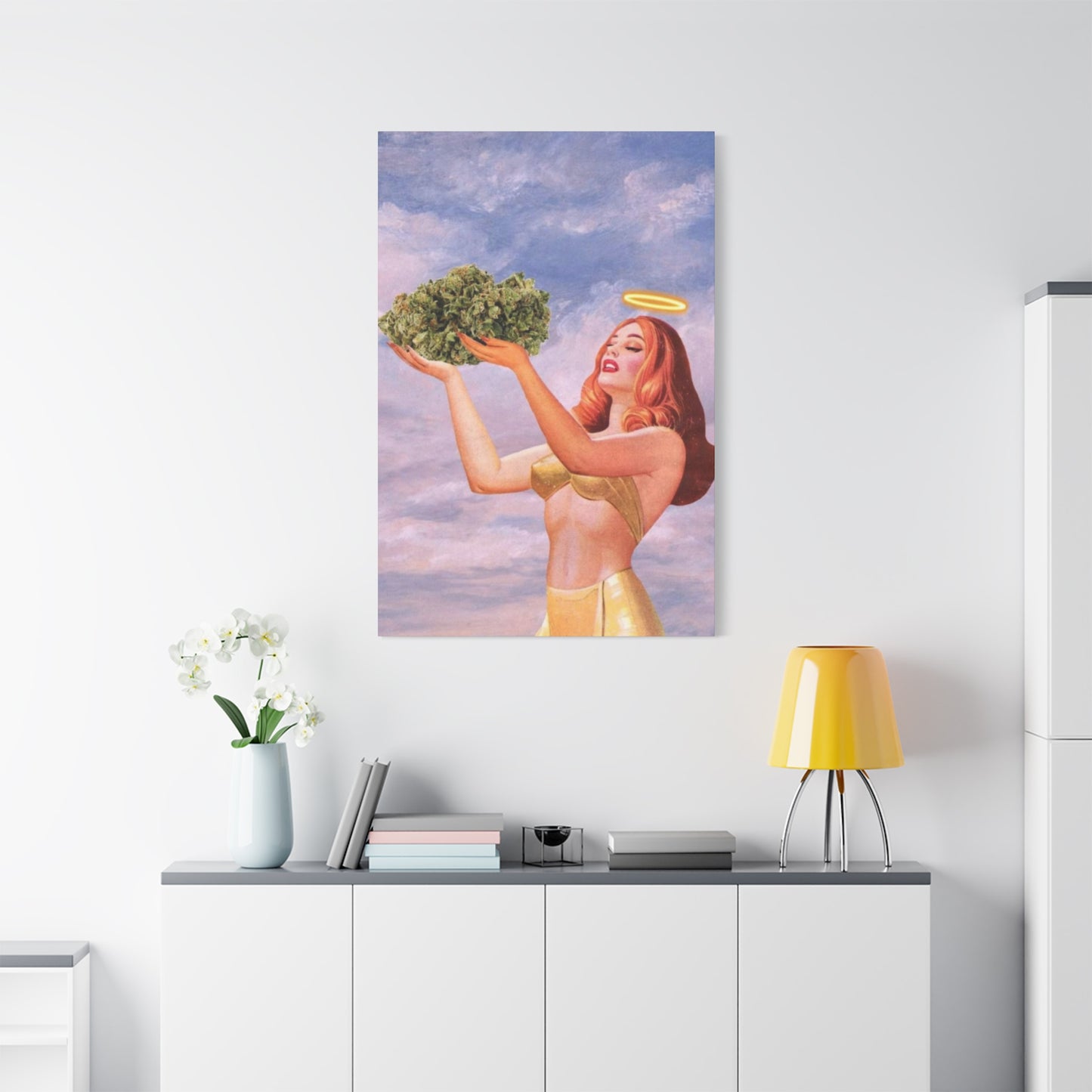 Angel With Joint Marijuana Wall Art & Canvas Prints