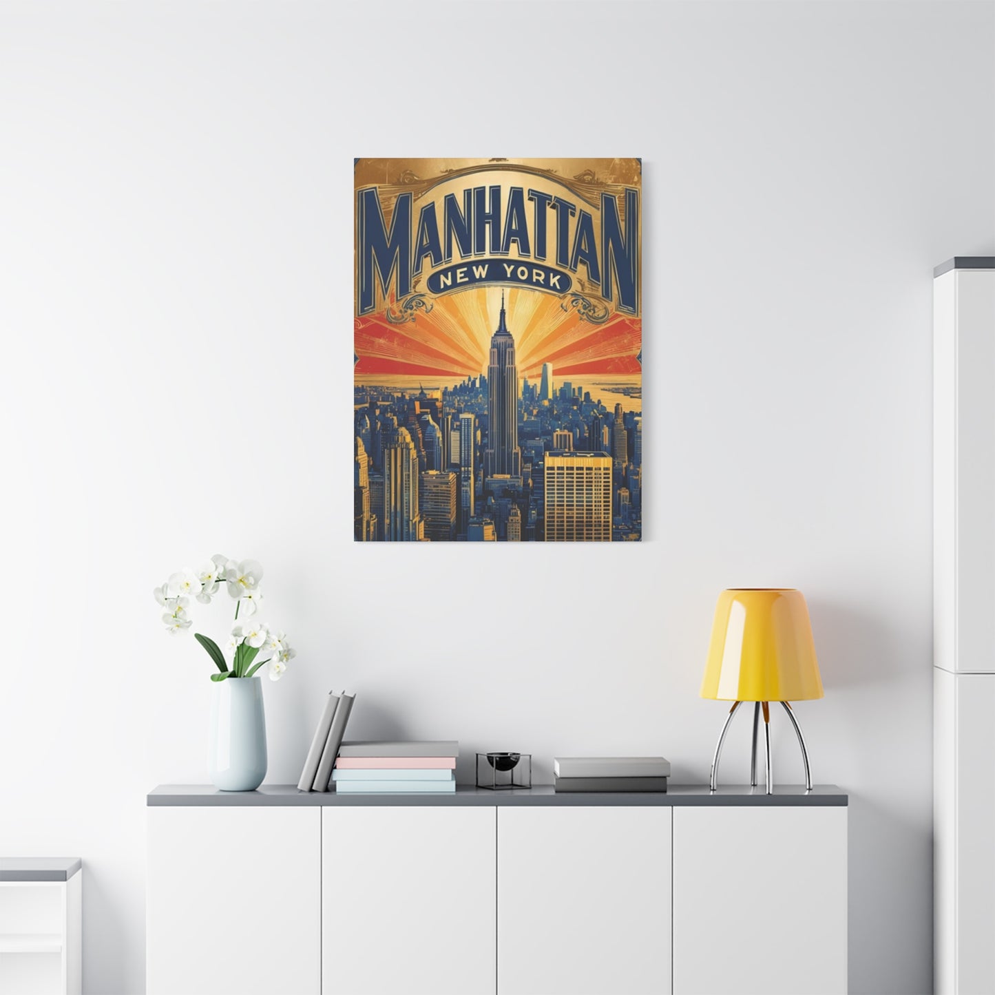 Manhattan City Skyline Poster NYC Skyline Wall Art & Canvas Prints