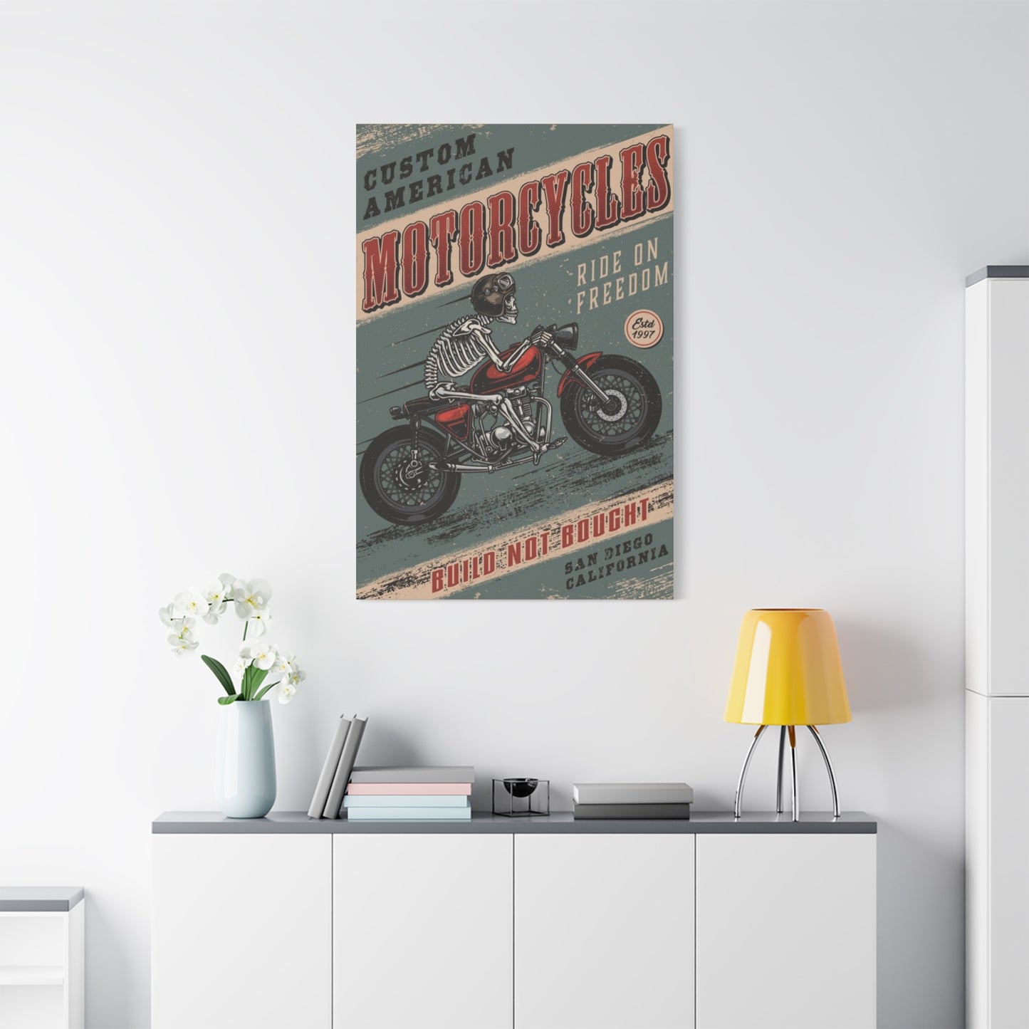 Bike Building Poster Motorcycle Wall Art & Canvas Prints