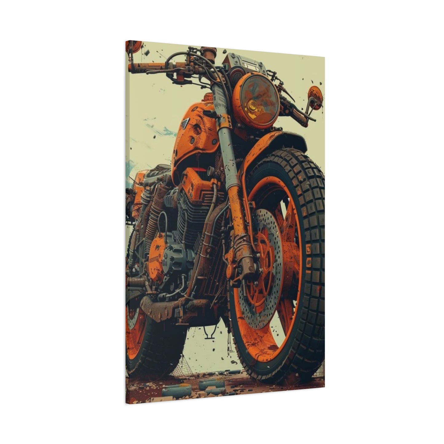 Orange Bike Poster Motorcycle Wall Art & Canvas Prints