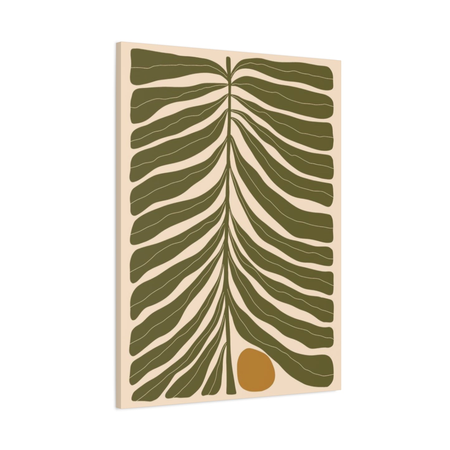 Olive Green Leaves Pattern Wall Art & Canvas Prints