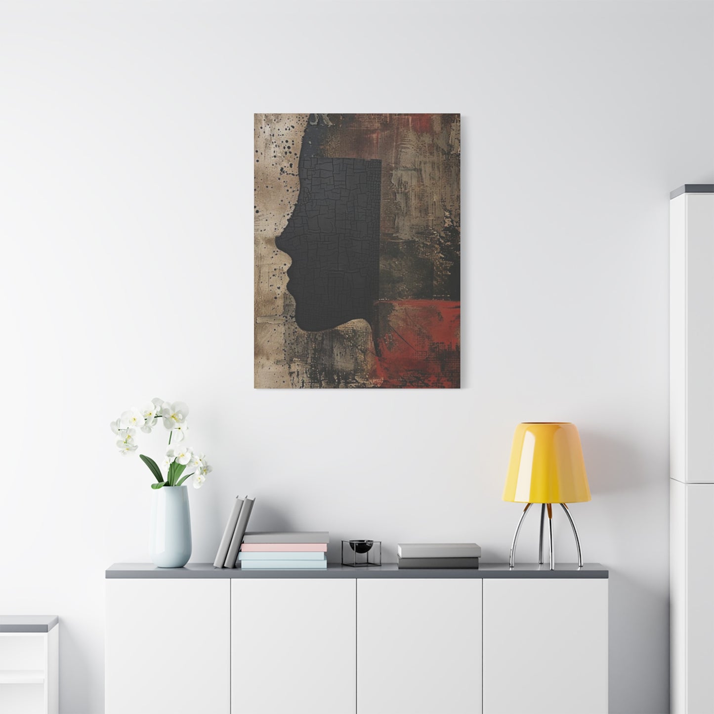 Face Silhouette Modernism Wall Art & Canvas Prints