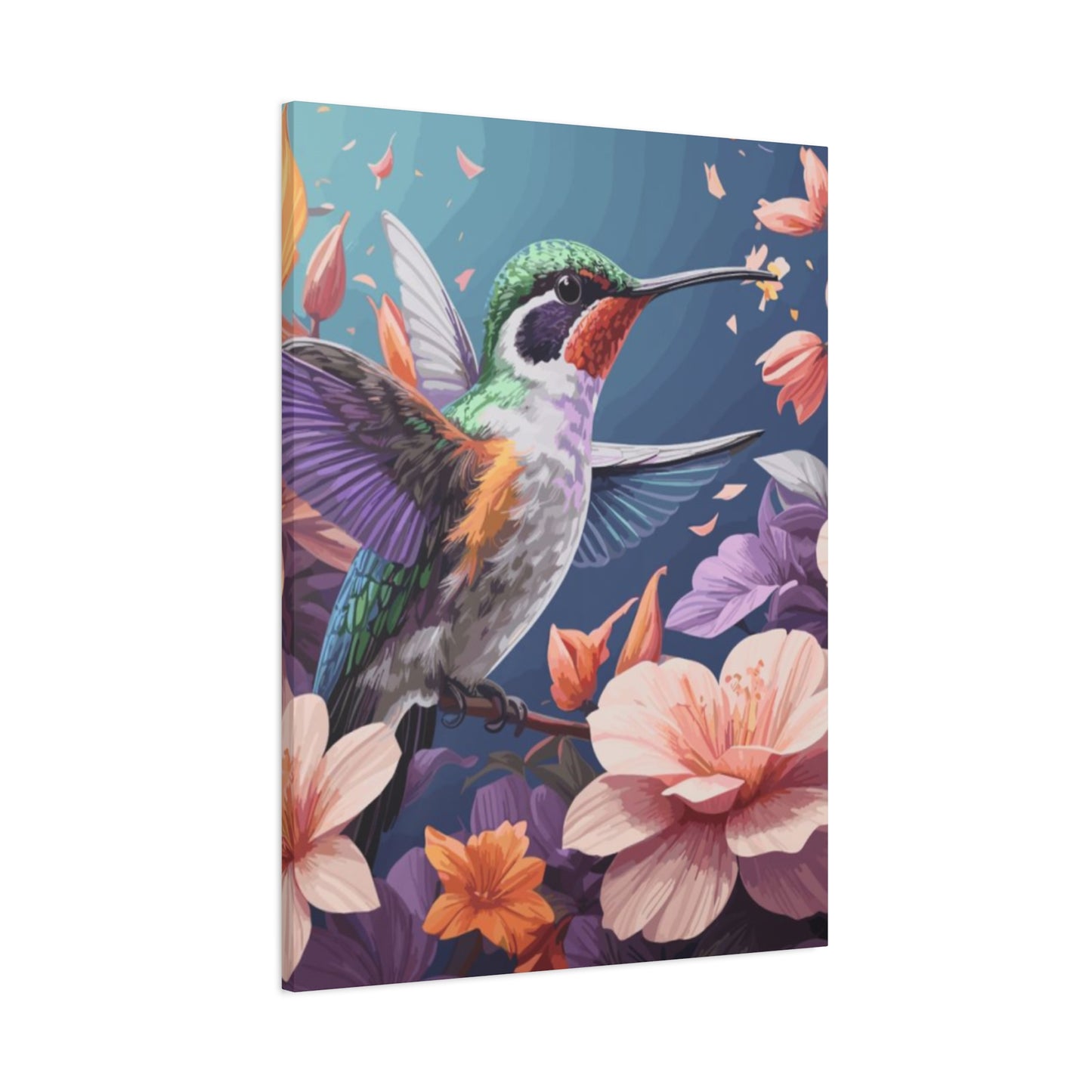 Humming Bird Closeup Painting Wall Art & Canvas Prints