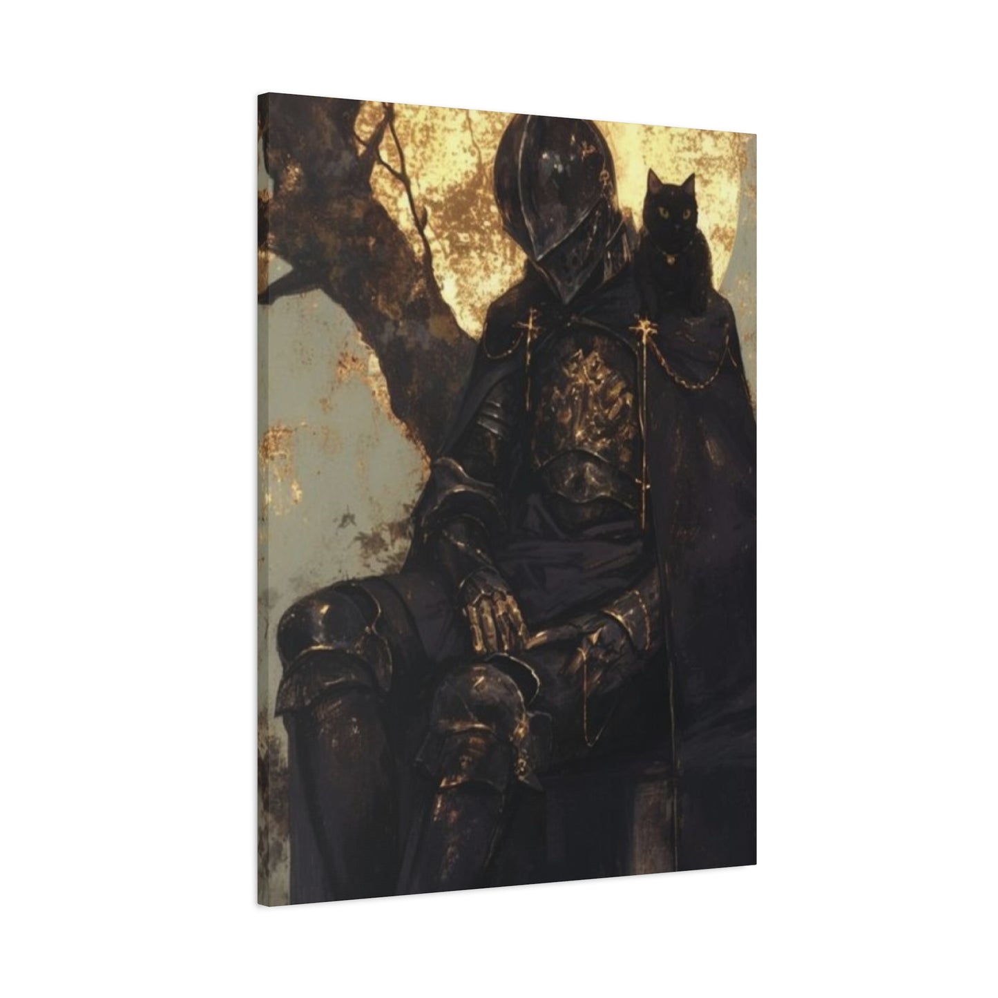 Warrior with Black Cat Wall Art & Canvas Prints