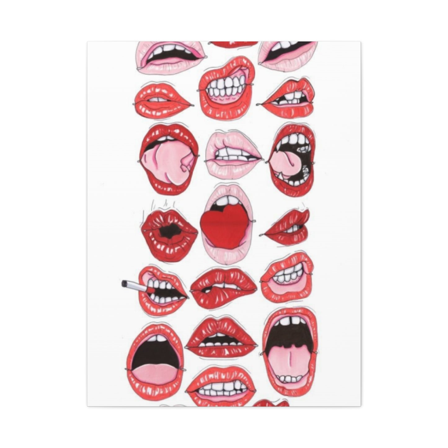 Lips Abstract Painting Wall Art & Canvas Prints