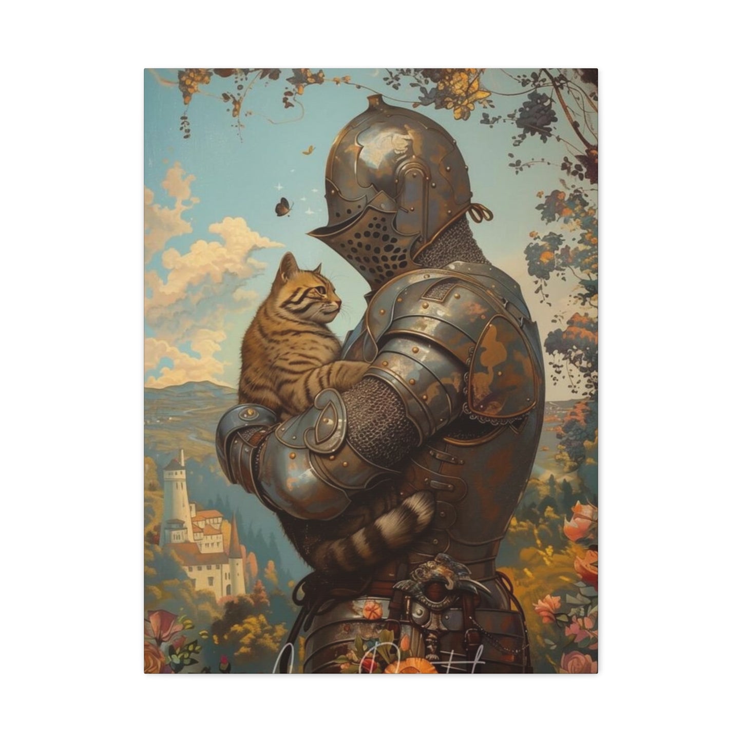 Warrior with Cat Wall Art & Canvas Prints