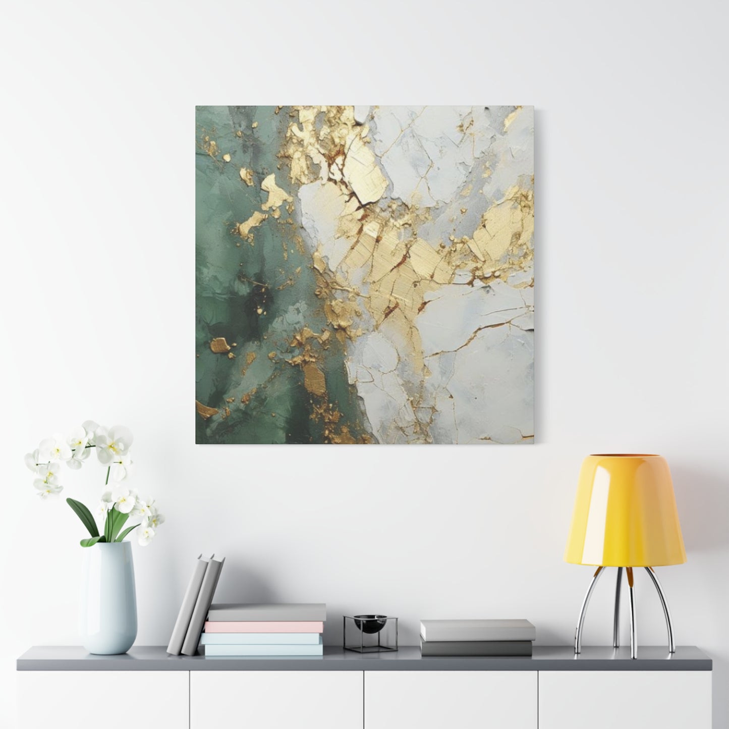 Golden Teal Art Wall Art & Canvas Prints