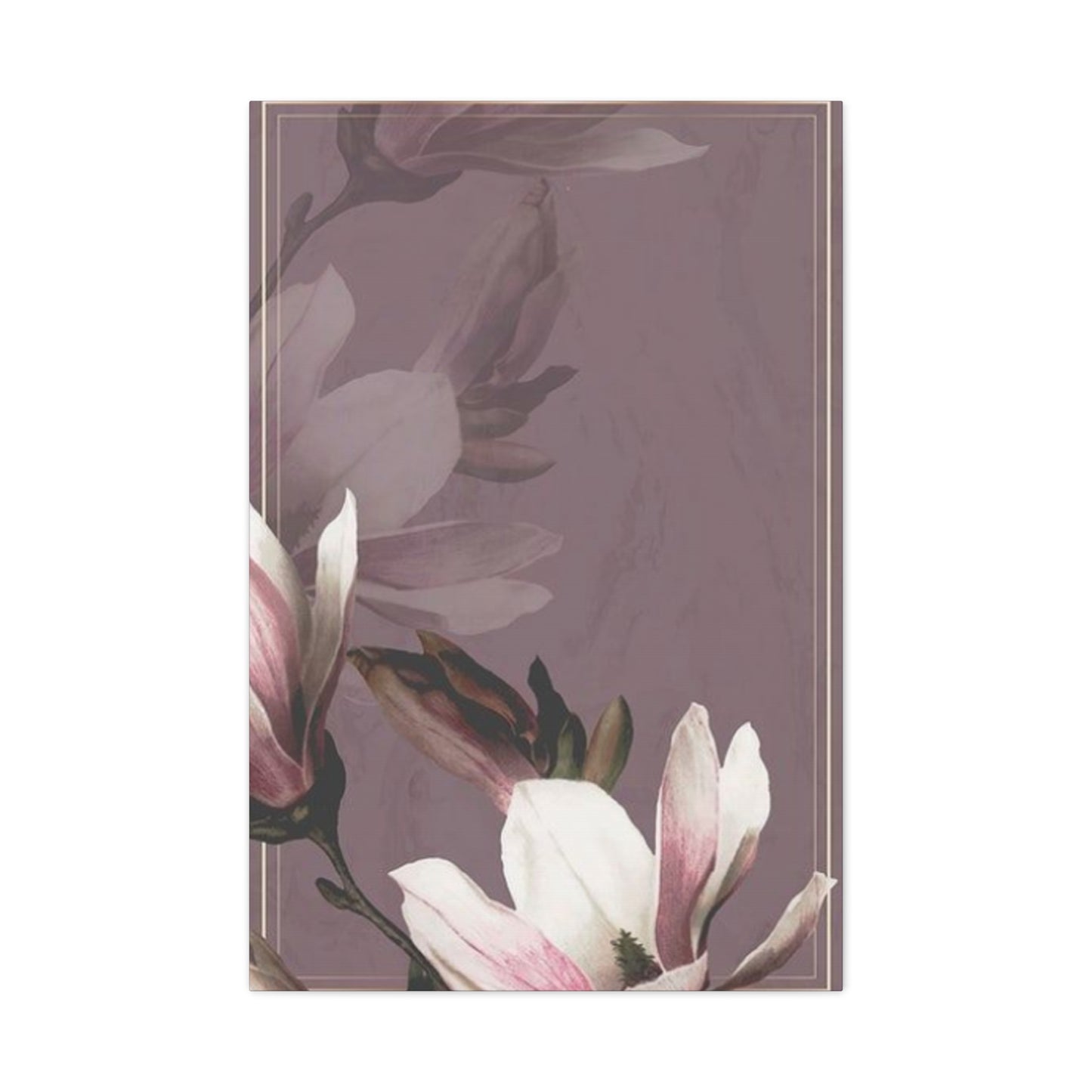 Purple Magnolia Flower with Painting Wall Art & Canvas Prints