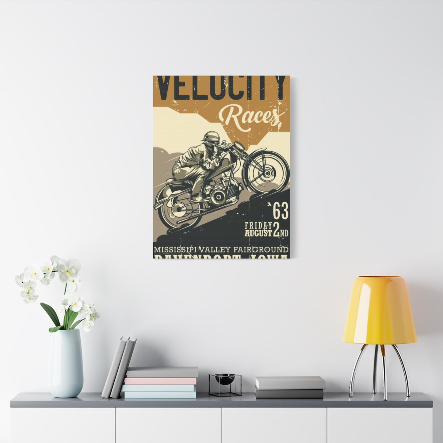 Velocity Races Motorcycle Wall Art & Canvas Prints