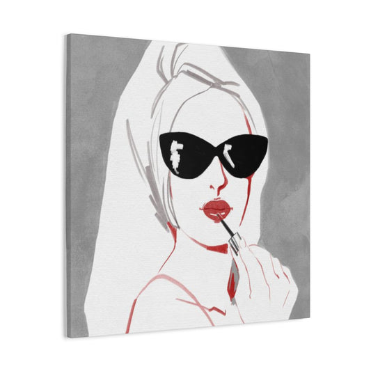 Model Lips Drawing Wall Art & Canvas Prints