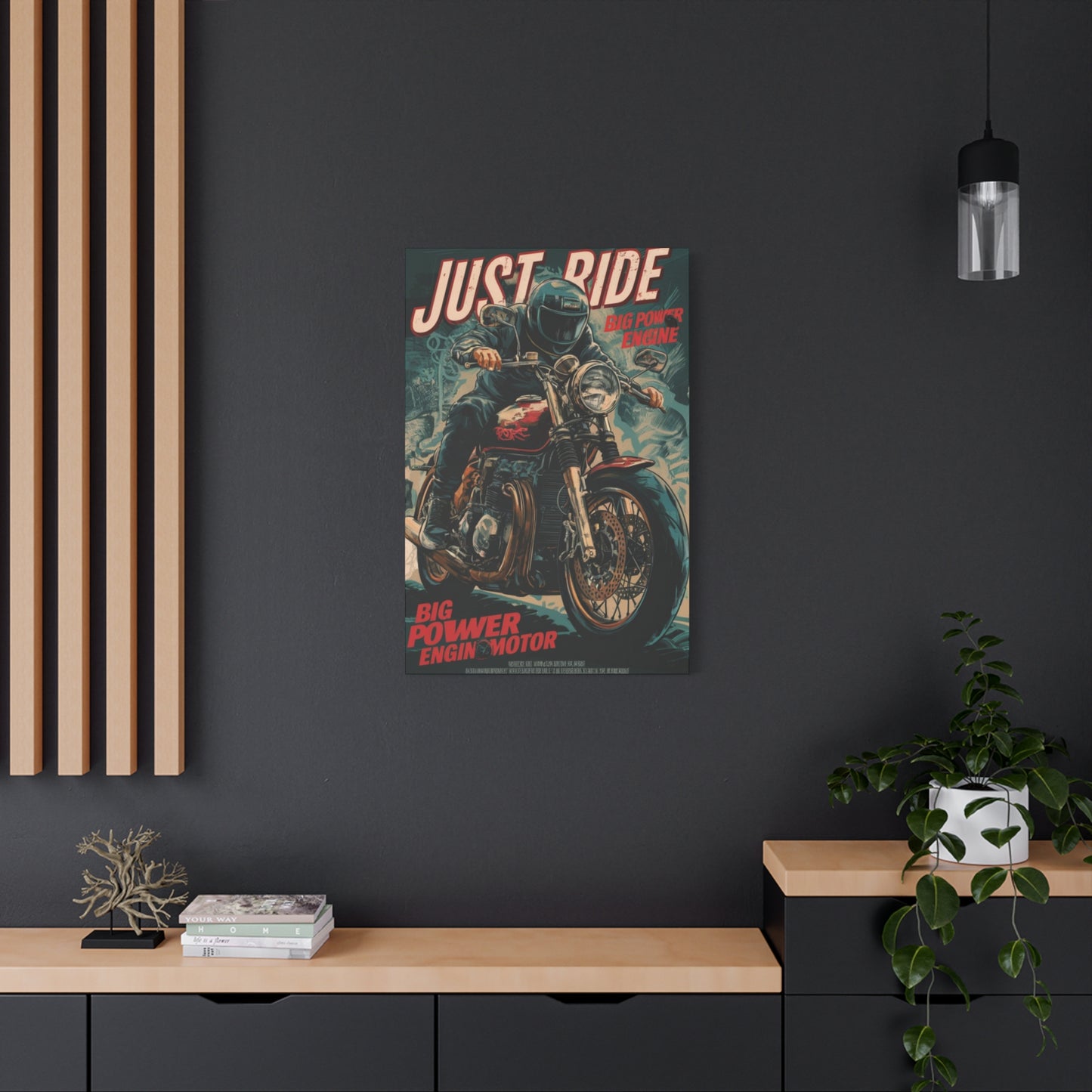 Just Rider Poster Motorcycle Wall Art & Canvas Prints