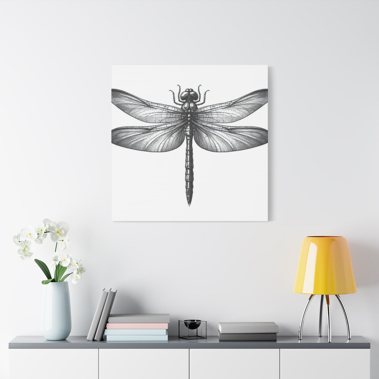 Top of Black Dragonfly Wall Art & Canvas Prints