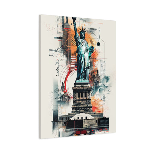 Abstract Poster Of Statue Of Liberty New York City Wall Art & Canvas Prints