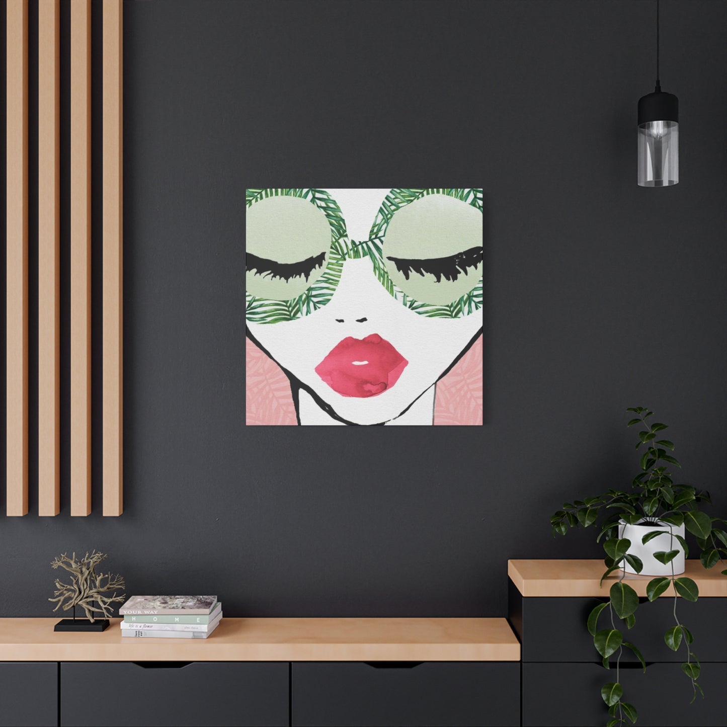 Pink Lips Model Painting Wall Art & Canvas Prints