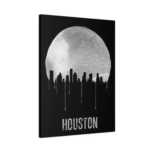 Aesthetic Full moon Houston Skyline Wall Art & Canvas Prints