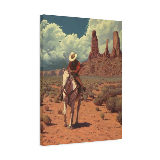 Cowboy in Desert Wall Art & Canvas Prints