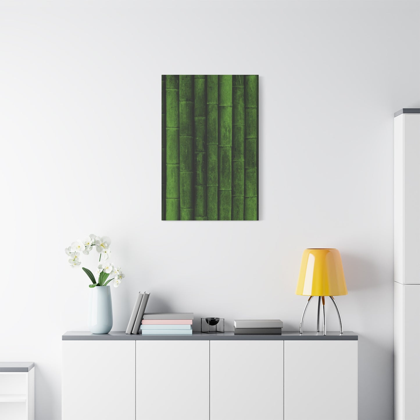 Olive Green Bamboo Painting Wall Art & Canvas Prints