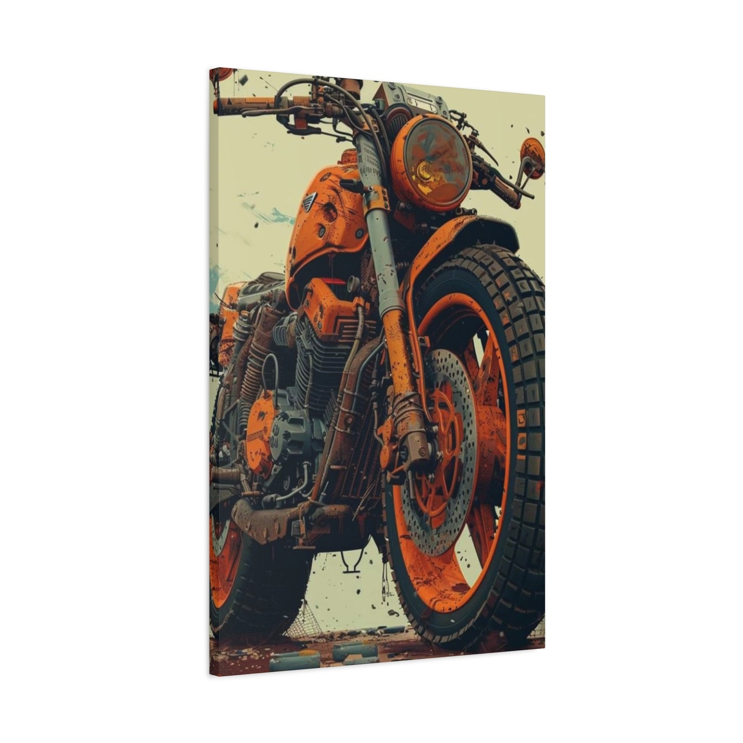 Orange Bike Poster Motorcycle Wall Art & Canvas Prints