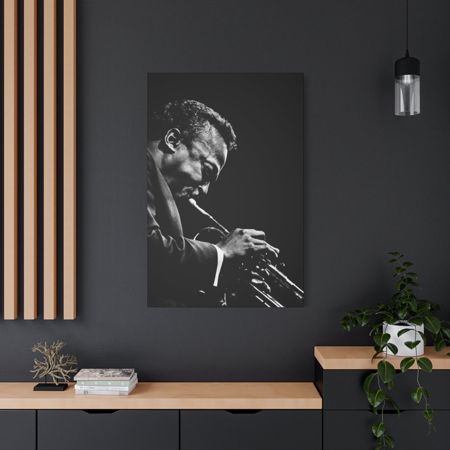 Black And White Jazz Instrument Artist Wall Art & Canvas Prints