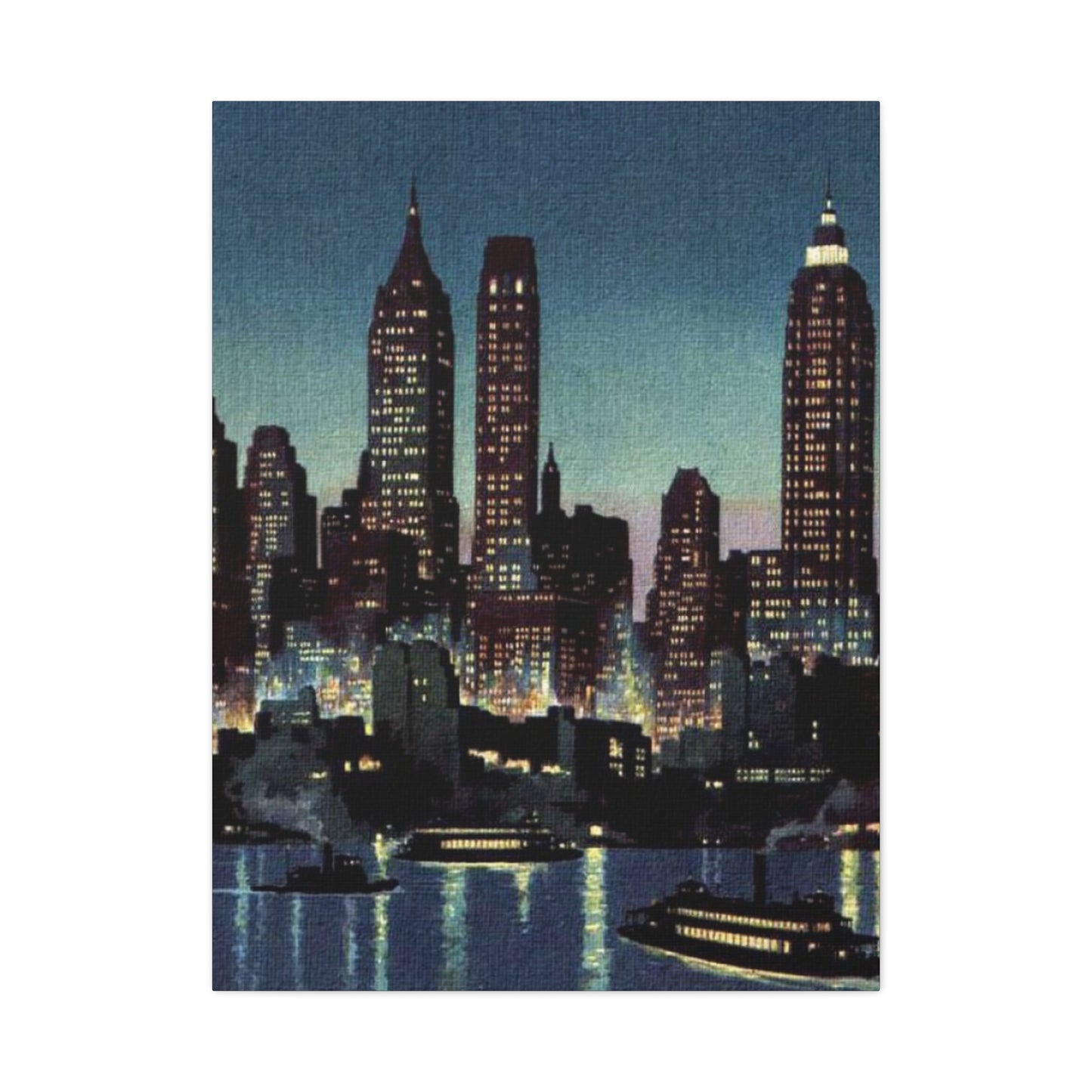 Night Skyline in New York City Wall Art & Canvas Prints