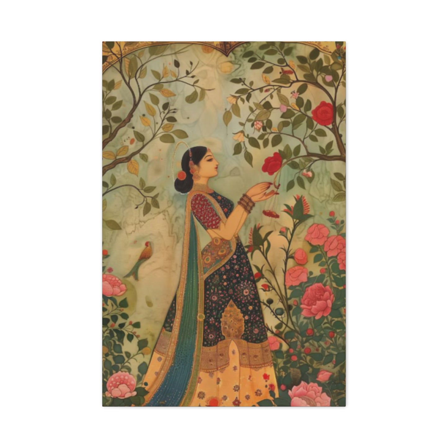 Beautiful Indian Women In Garden Wall Art & Canvas Prints