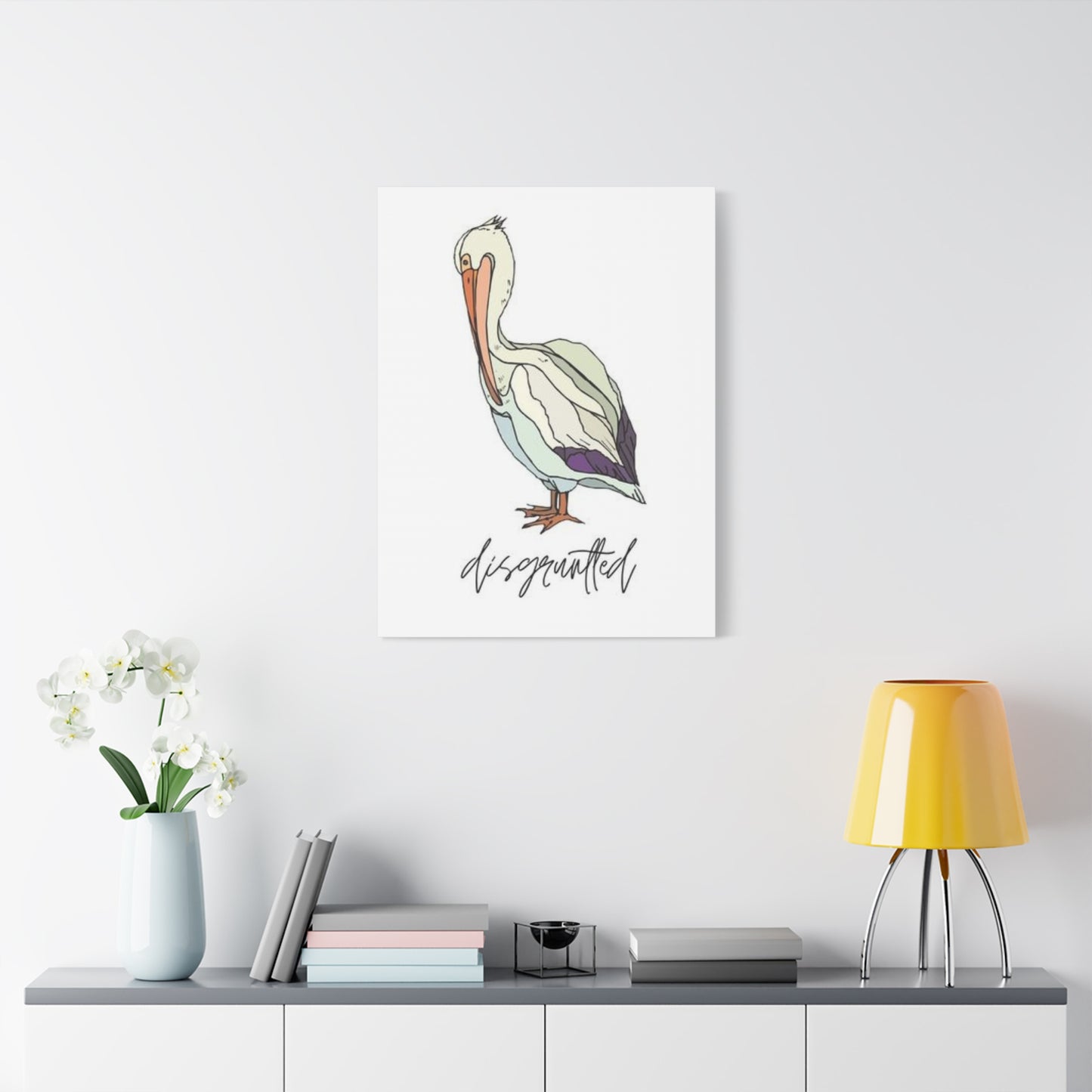 Colorful Pelican Drawing Wall Art & Canvas Prints