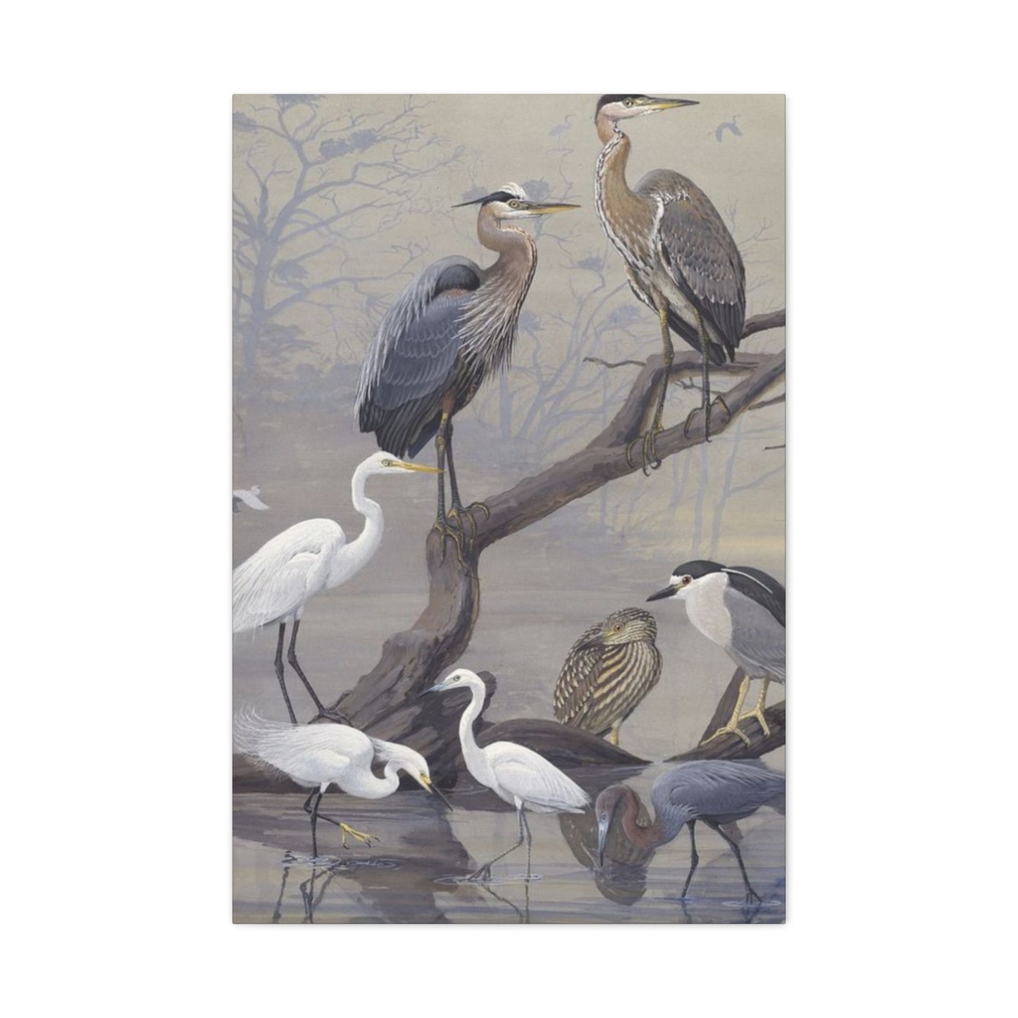 Herons Painting Wall Art & Canvas Prints