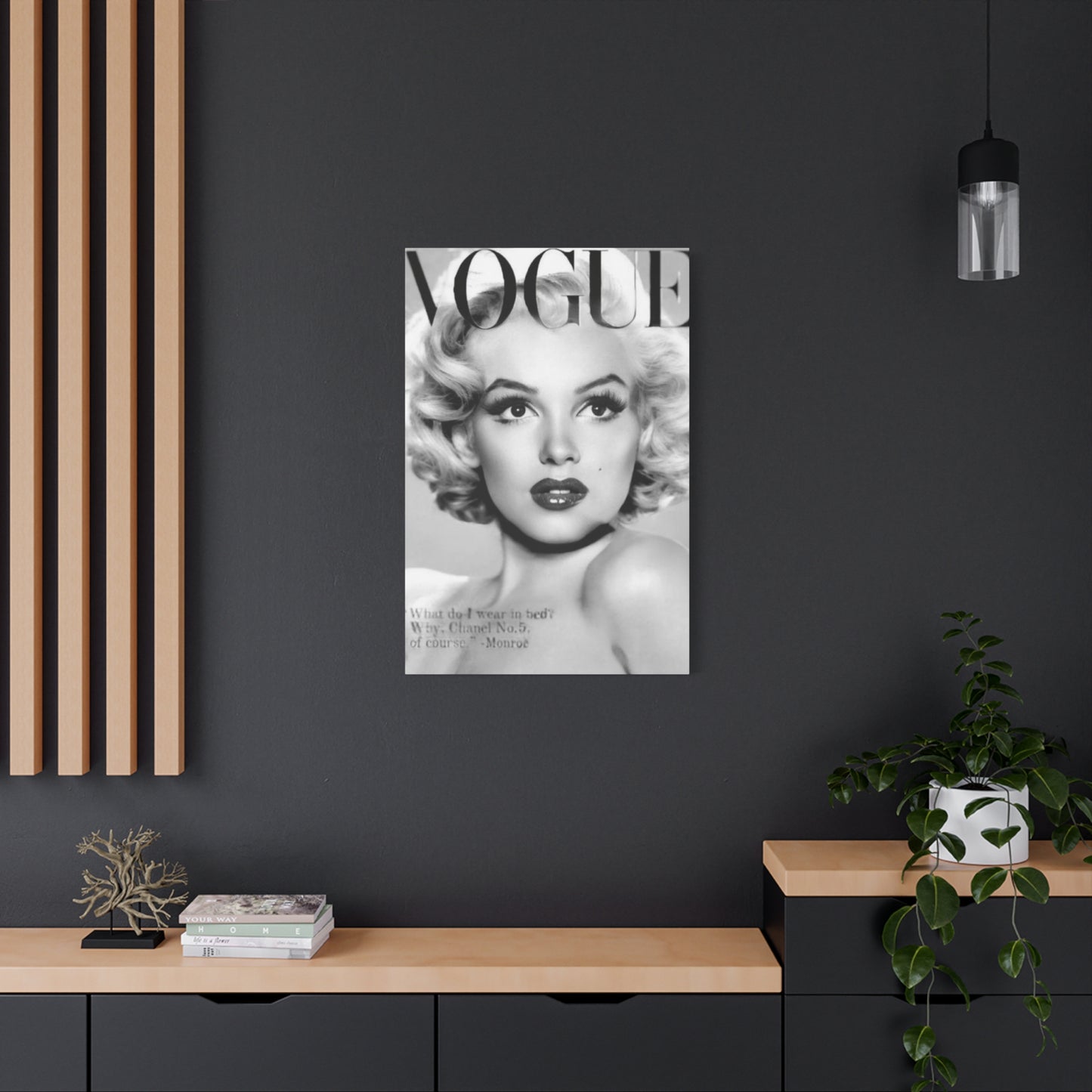 Monochrome Beautiful Face Of Marilyn Monroe On Vogue Wall Art & Canvas Prints