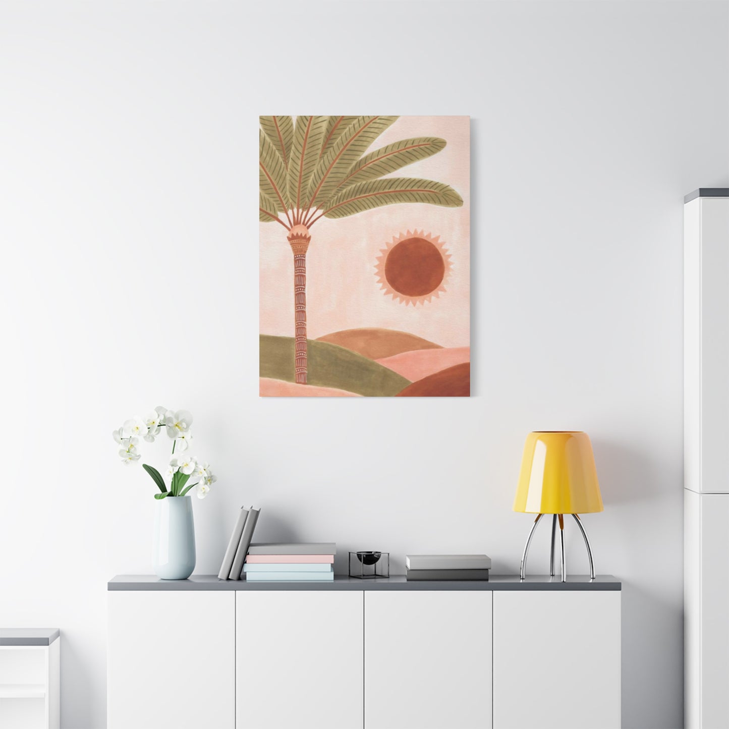 Decorated Deserted Palm Tree Painting Wall Art & Canvas Prints