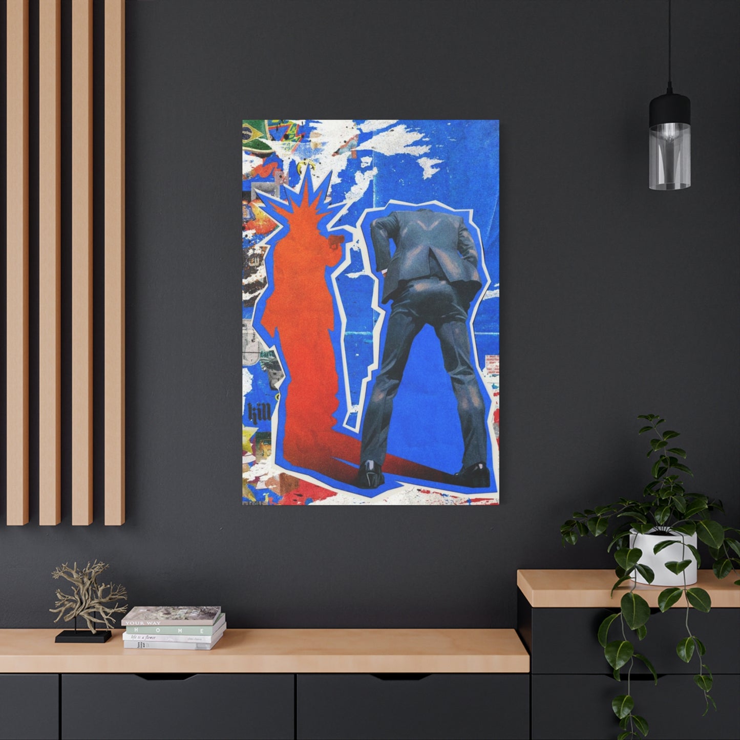 Suit Men Shadow Abstract Mixed Media Wall Art & Canvas Prints