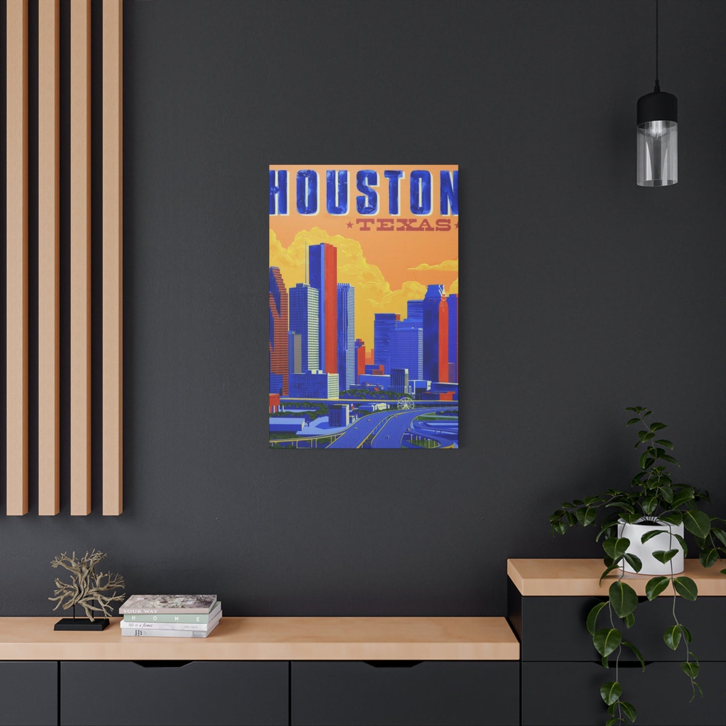 Colorful Houston Skyline Painting Wall Art & Canvas Prints