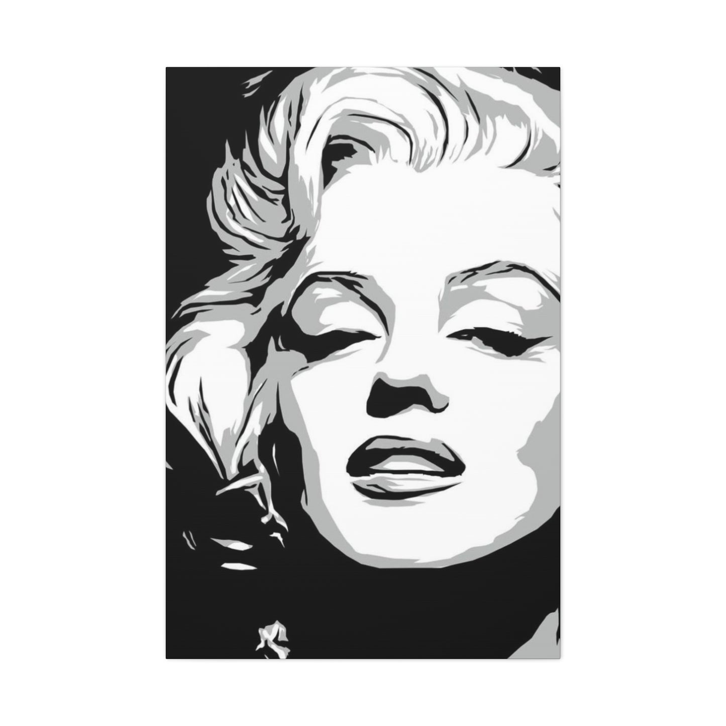 Monochrome Beautiful Marilyn Monroe Drawing Wall Art & Canvas Prints