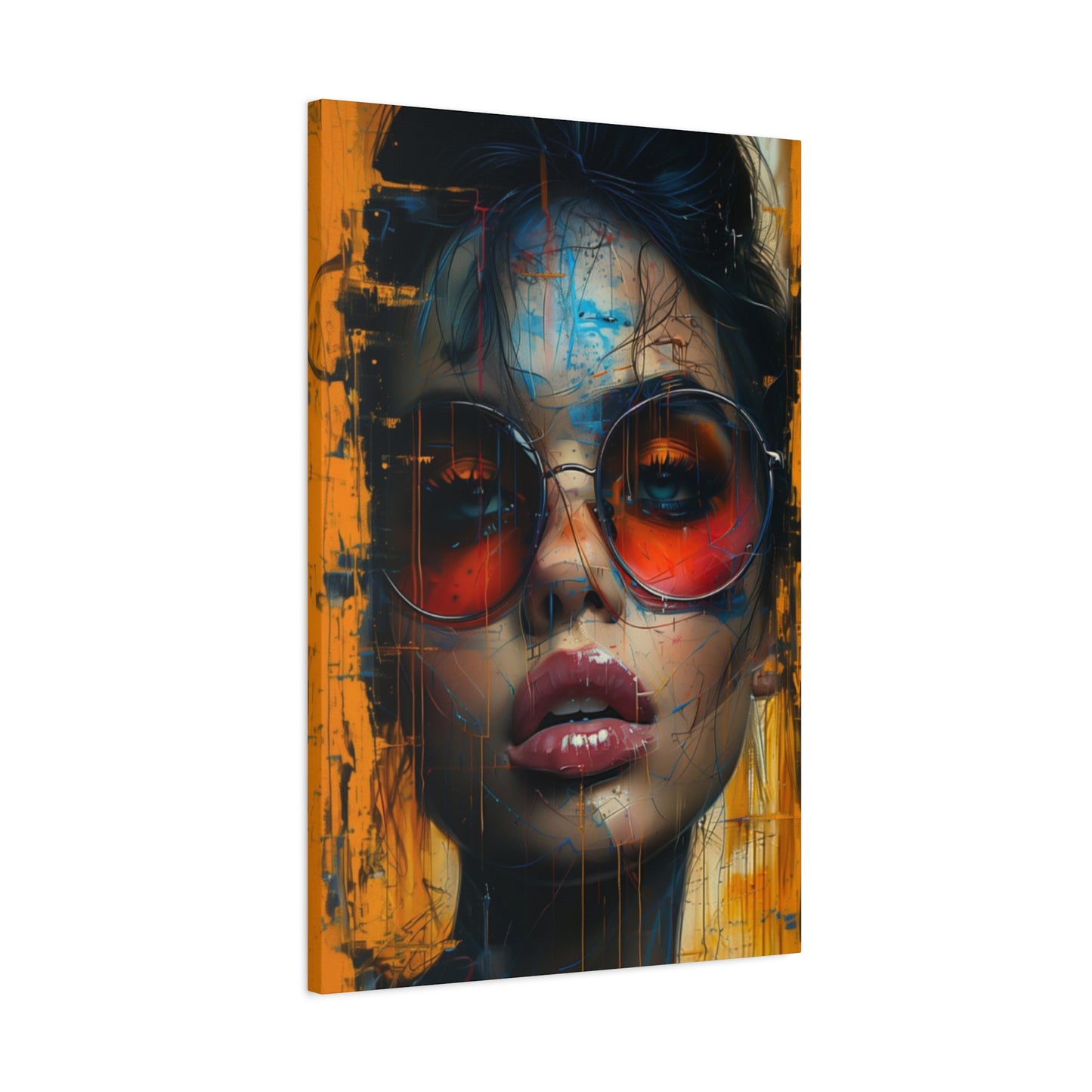 African Girl Abstract Mixed Media Wall Art & Canvas Prints