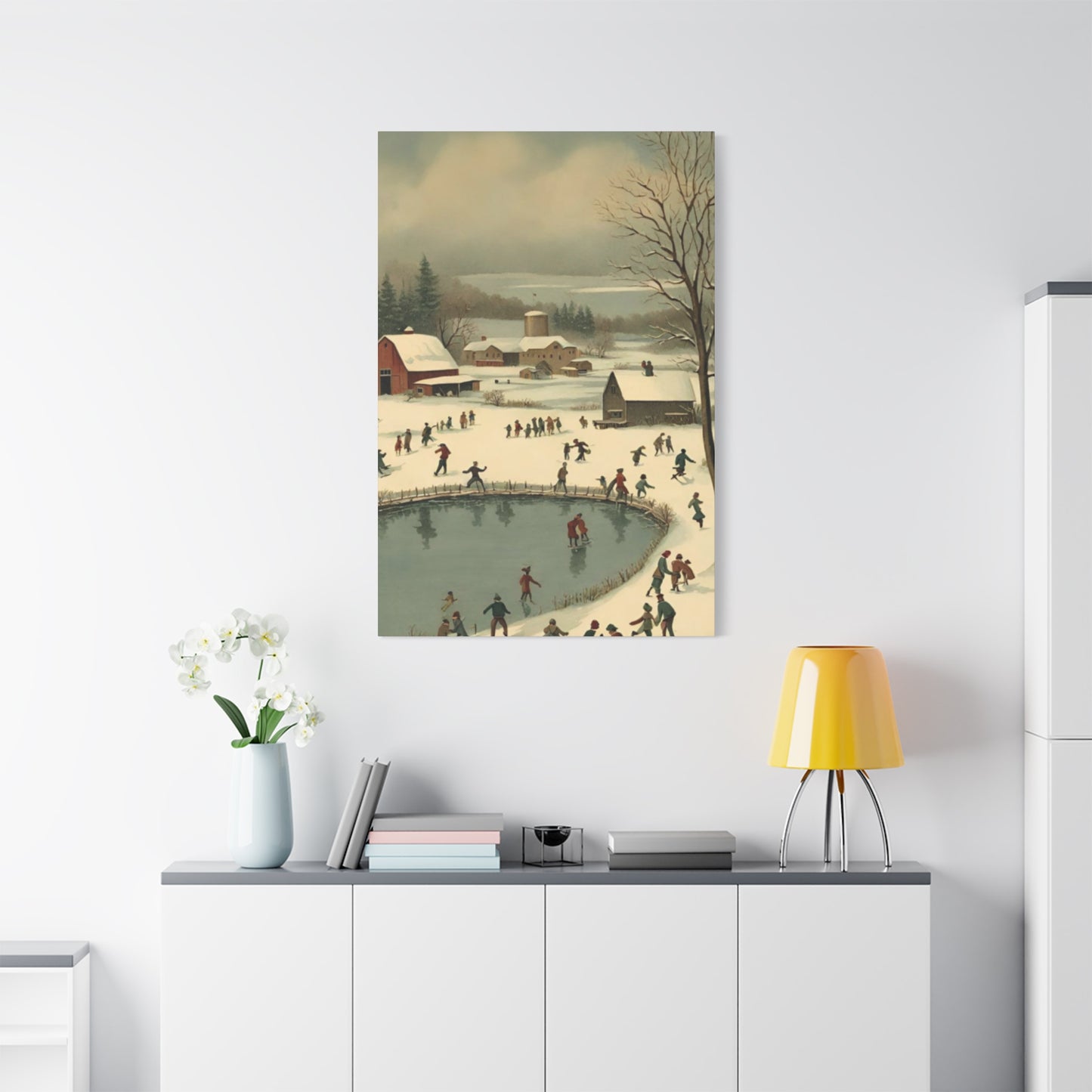 People Enjoying In Snow Wall Art & Canvas Prints