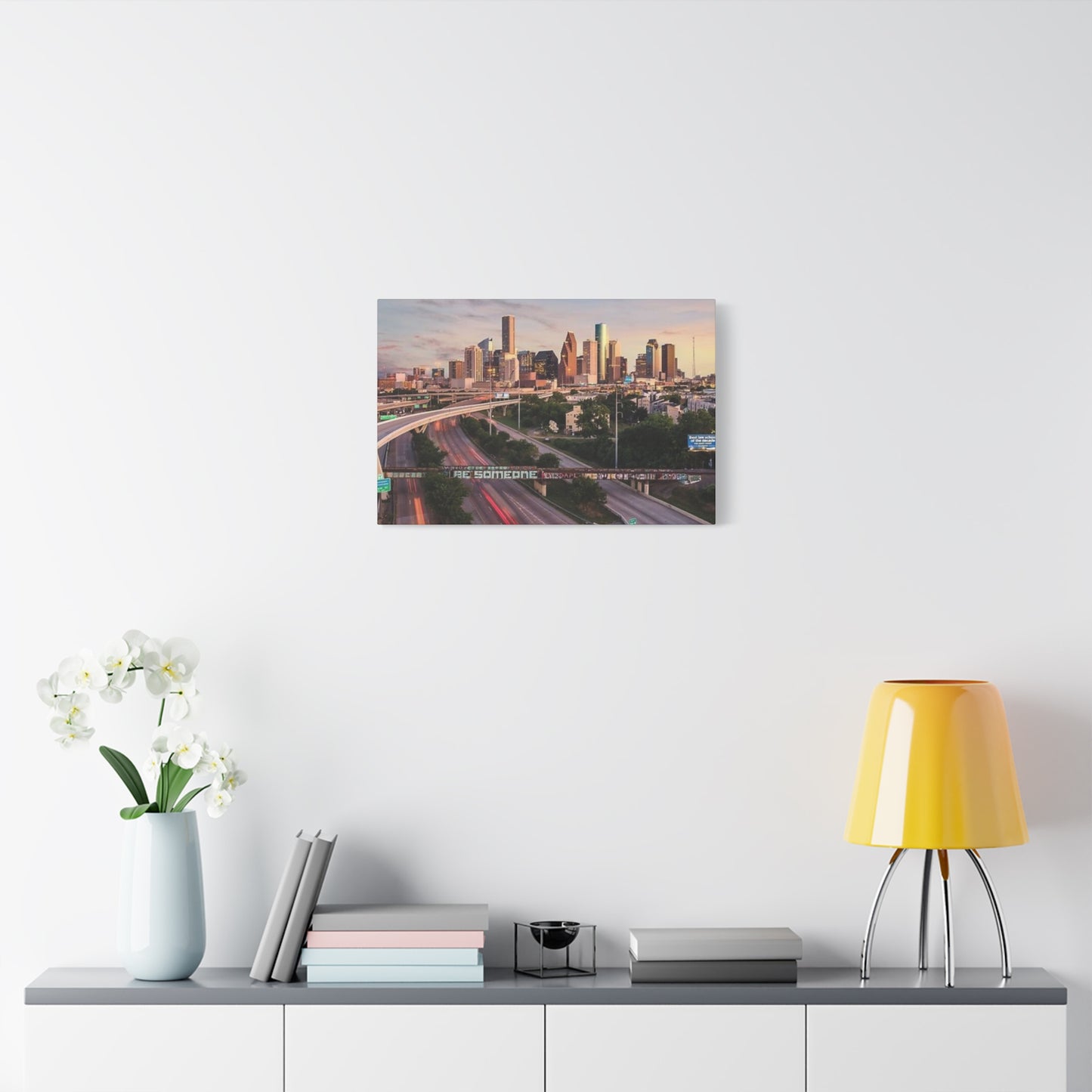 Highway In Houston Skyline Wall Art & Canvas Prints