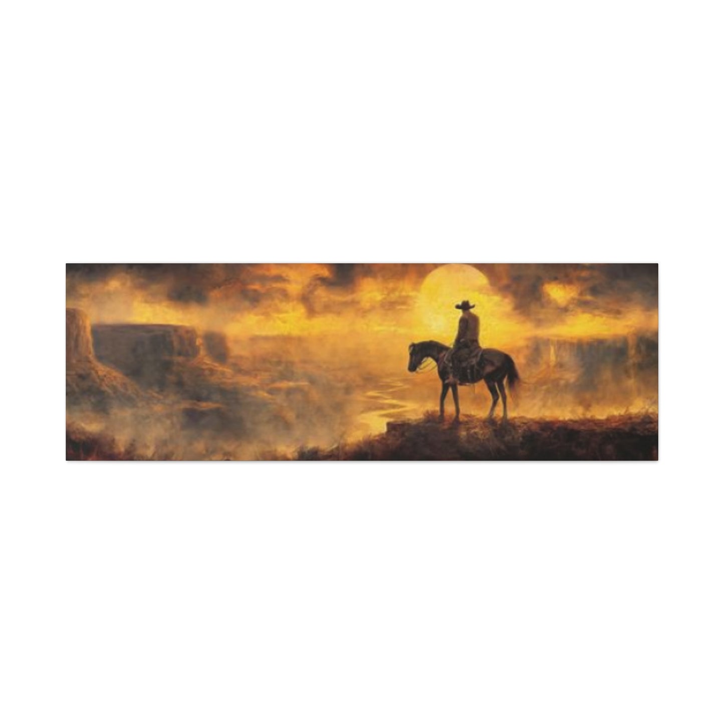 Horse Rider On Grand Canyon Wildlife Panoramas Wall Art & Canvas Prints