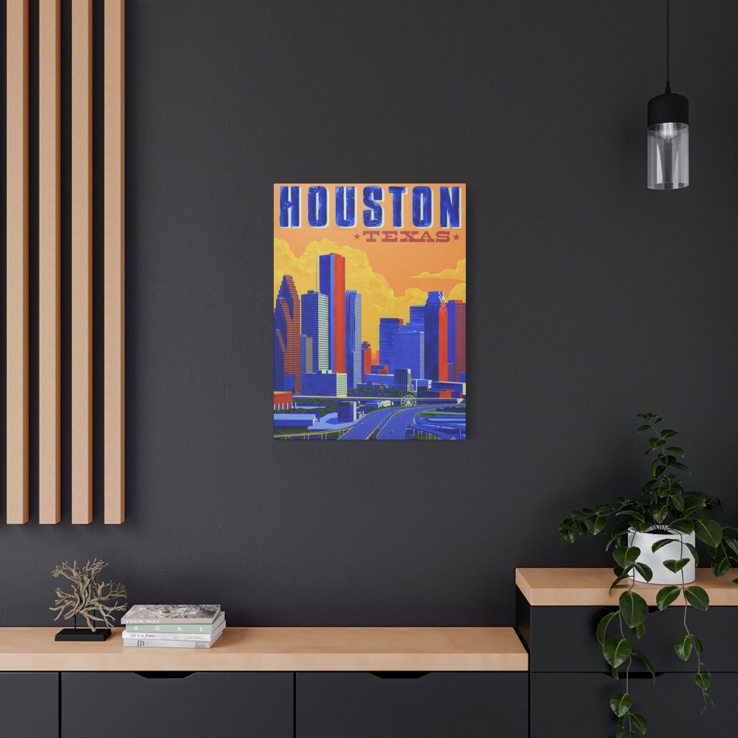 Colorful Houston Skyline Painting Wall Art & Canvas Prints