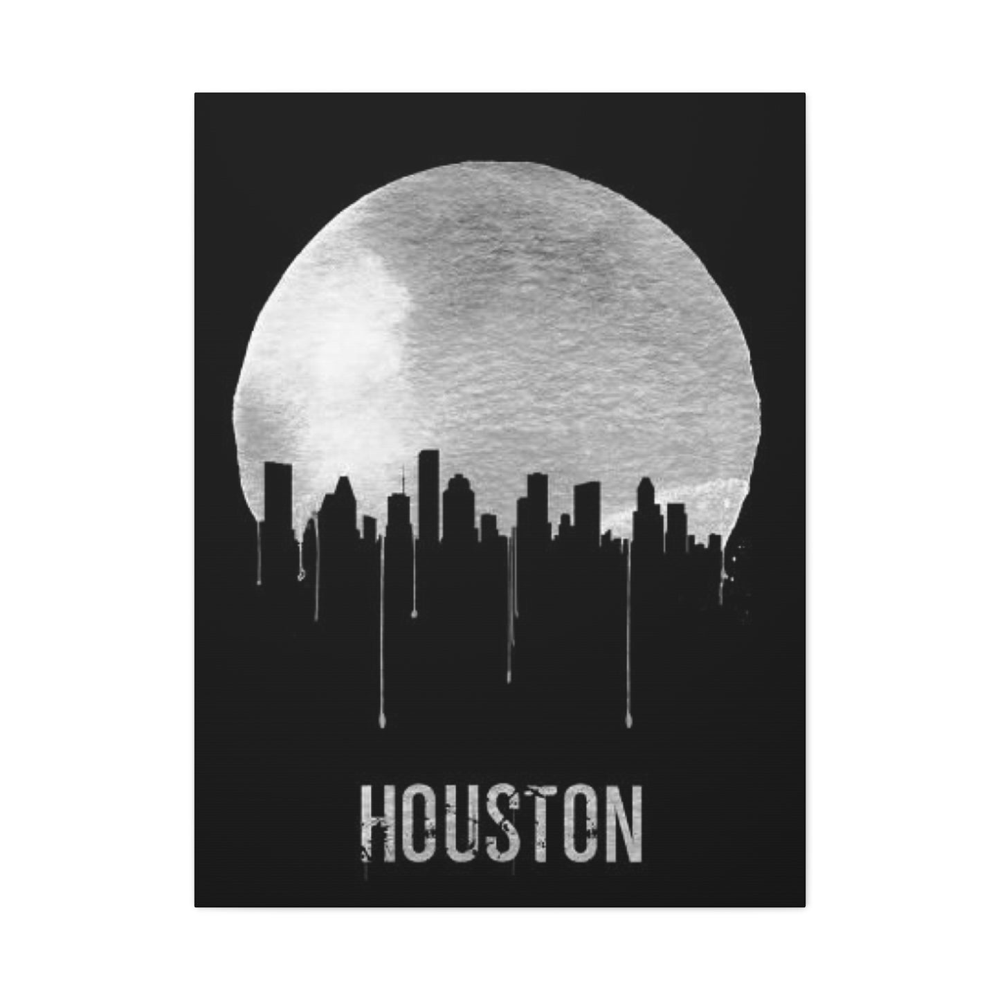 Aesthetic Full moon Houston Skyline Wall Art & Canvas Prints