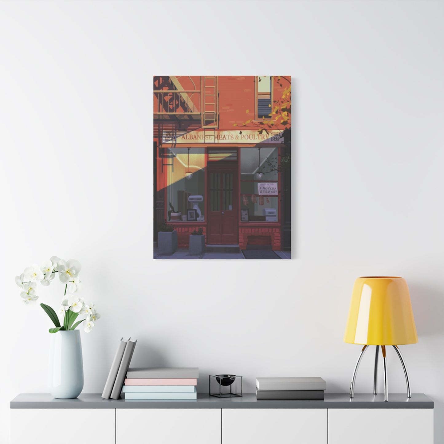 Meat Poultry Shop Of New York City Skyline Wall Art & Canvas Prints