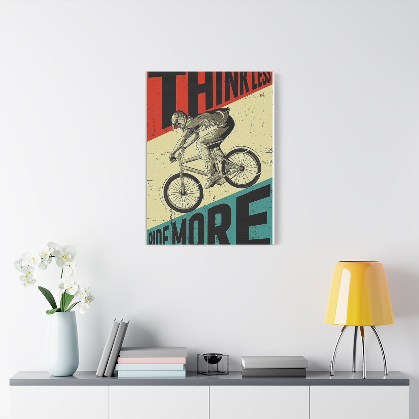 Think Less Ride More Poster Motorcycle Wall Art & Canvas Prints