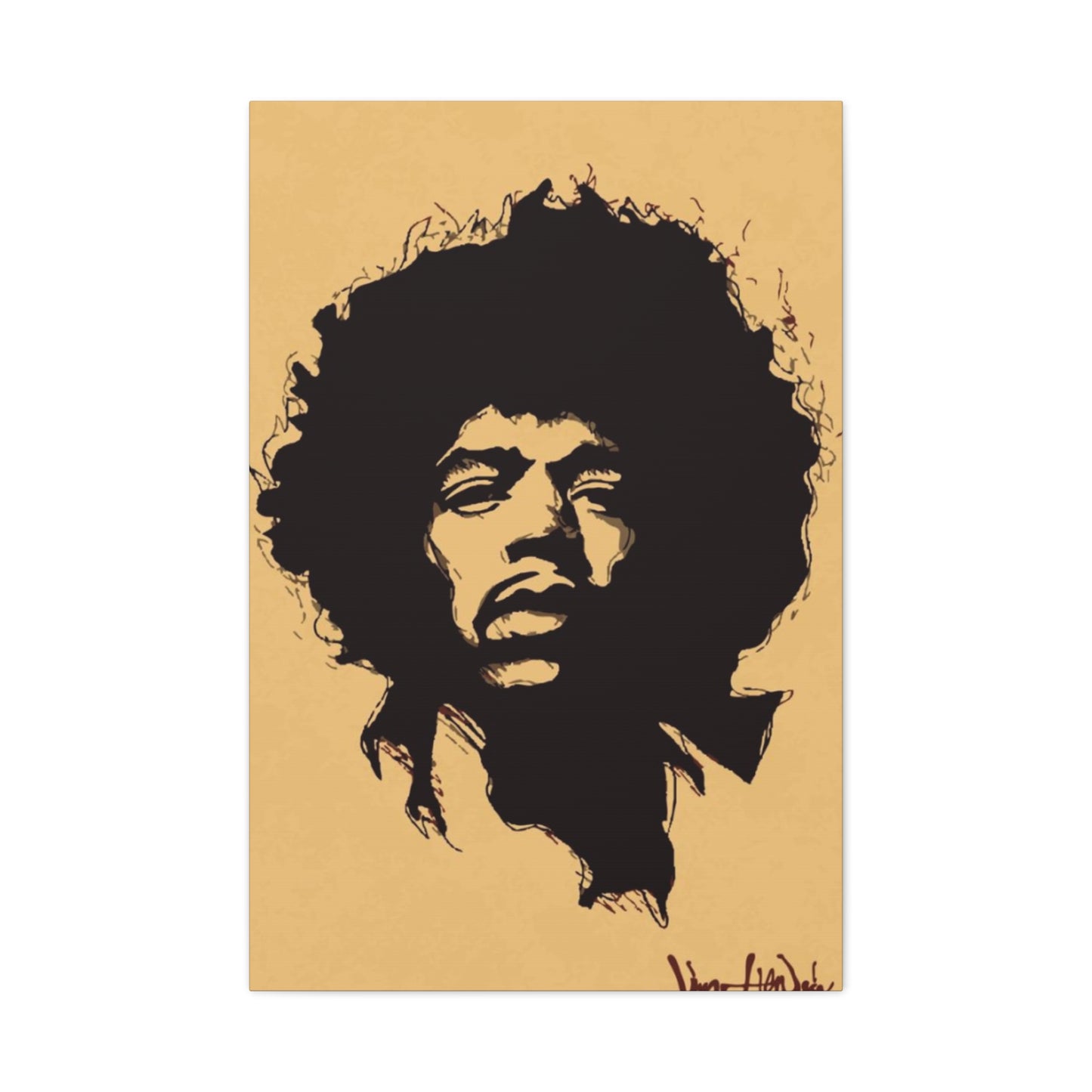 Jimi Hendrix Brown Poster Wall Art & Canvas Prints