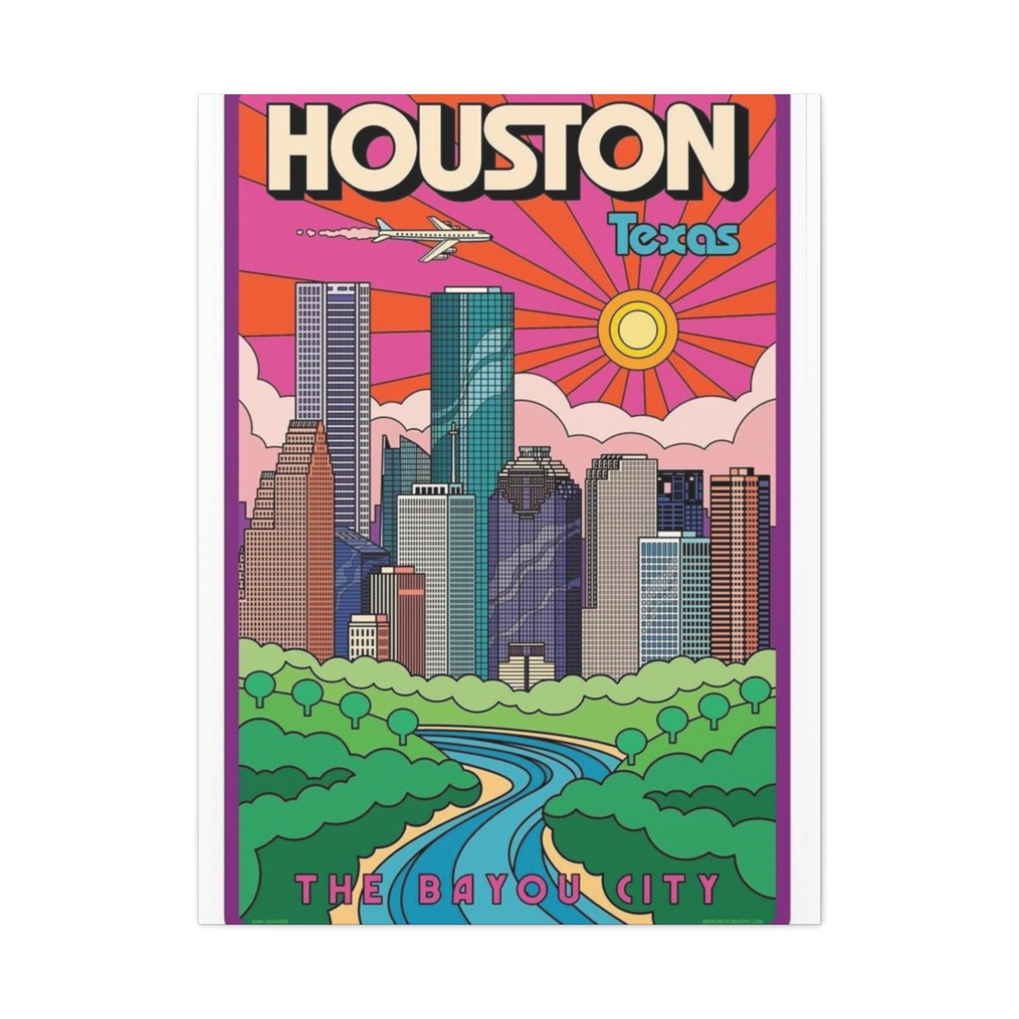 Houston City Graffiti Skylines Wall Art & Canvas Prints