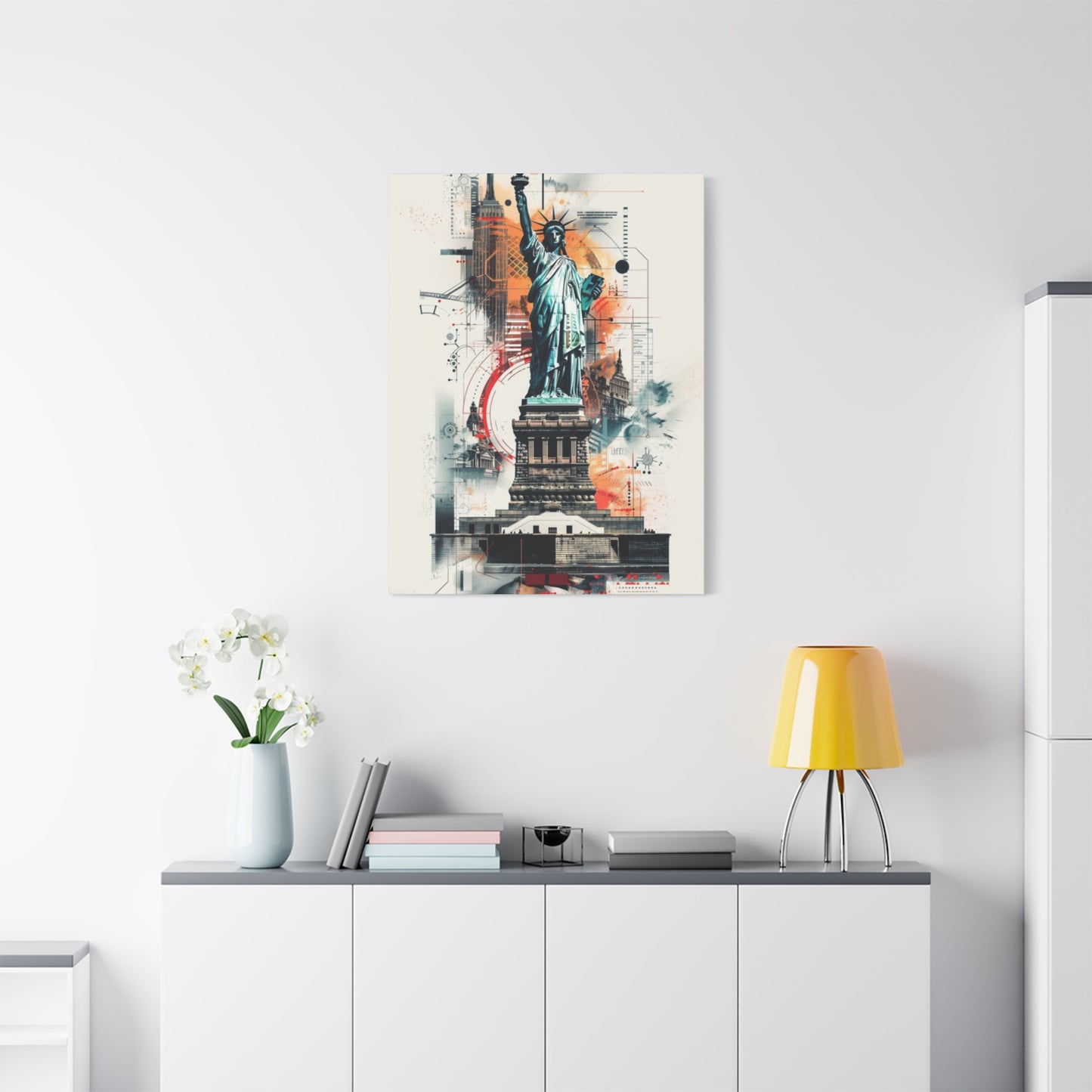 Abstract Poster Of Statue Of Liberty New York City Wall Art & Canvas Prints